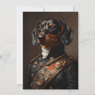 Regal Dachshund i Napoleonernas militära enhetliga Inbjudningar