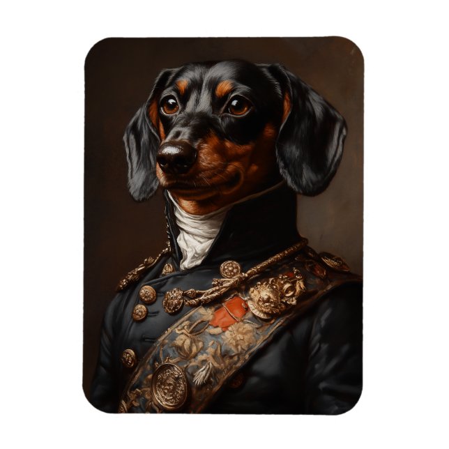 Regal Dachshund i Napoleonernas militära enhetliga Magnet (Vertikal)