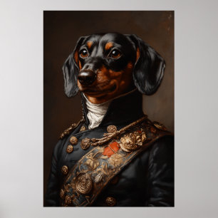 Regal Dachshund i Napoleonernas militära enhetliga Poster