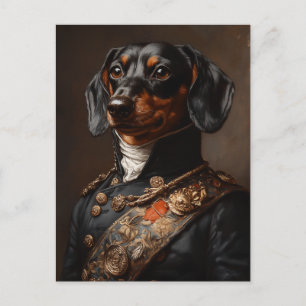 Regal Dachshund i Napoleonernas militära enhetliga Vykort