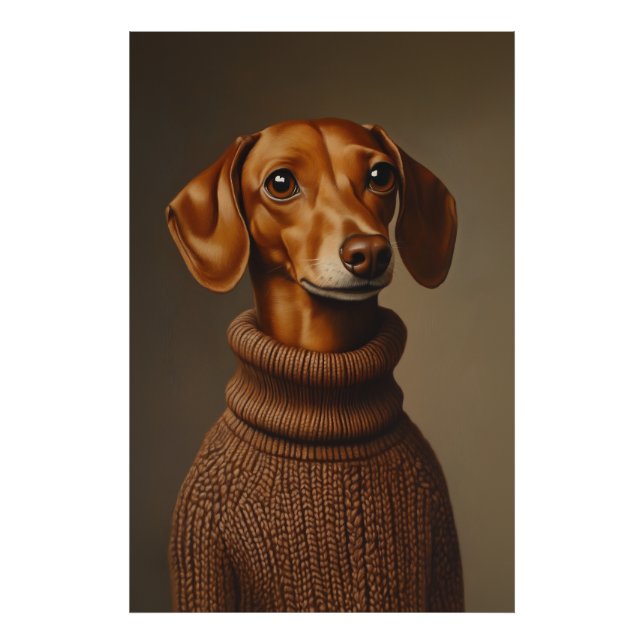 Regal Dachshund i Turtleneck Fototryck (Framsidan)