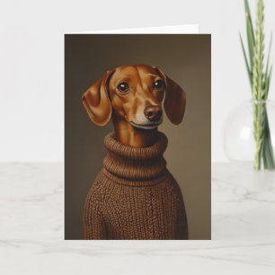 Regal Dachshund i Turtleneck Inbjudan