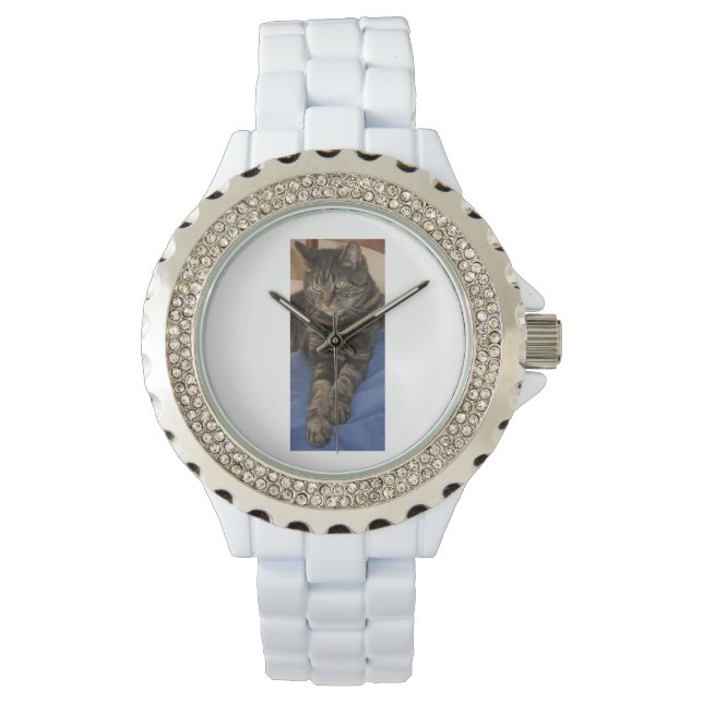 Regal Dave Women's Rhinestone White Enamel Watch Armbandsur (Framsida)