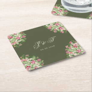 Regal Dörrar Elegant Falsk Folie Bröllop Underlägg Papper Kvadrat