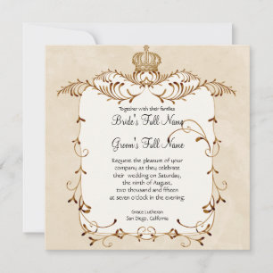 Regal Egrets, Swirls & Damask - bröllopsinbjudan Inbjudningar