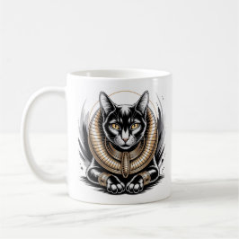 Regal Egyptian Black Cat Art Kaffemugg