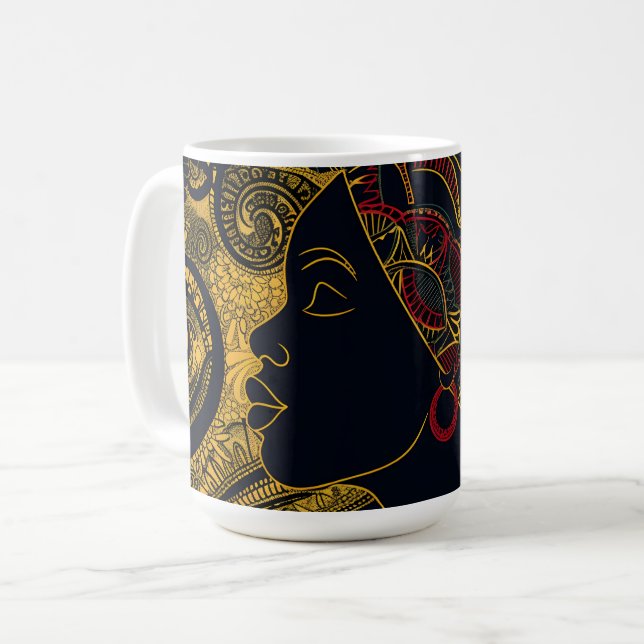 Regal Elegance: African American Queen Kaffemugg (Framsida vänster)