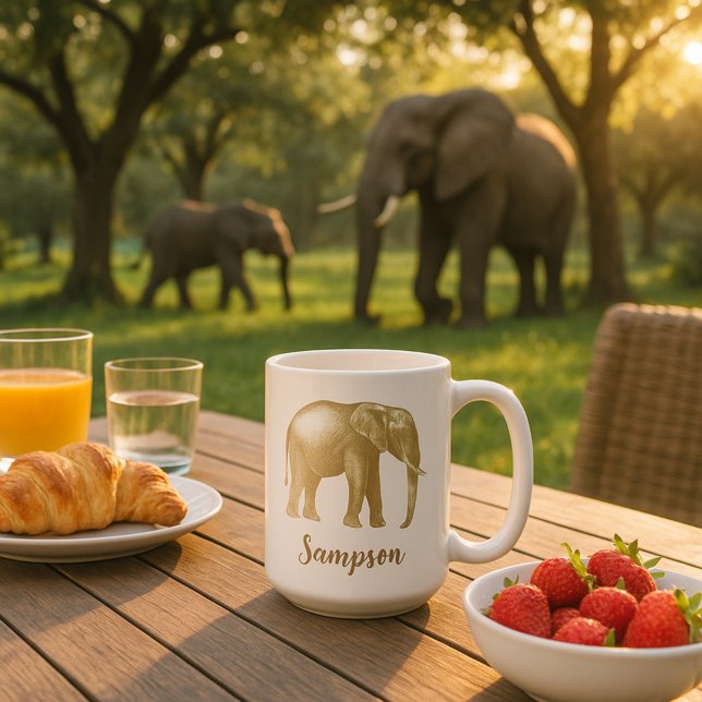 Regal Elephant Guld stämplad Kaffemugg (Skapare uppladdad)