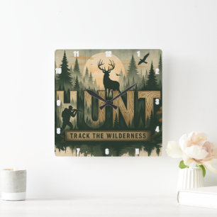 Regal Elk Misty Vatten HUNT Fyrkantig Klocka
