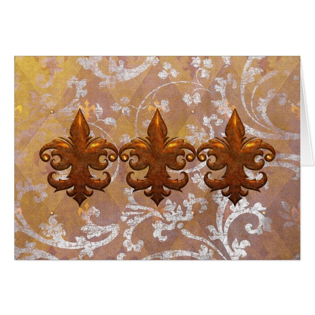 REGAL FLEURS: ENORMT SILVER och GULD OBS Kort (Framsidan Horizontal)