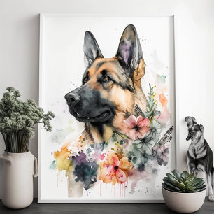 Regal German shepard en kraftfusion Poster