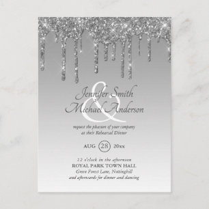 Regal GLITTER-drivmedel REHEARSAL DINNER Ampersand Vykort