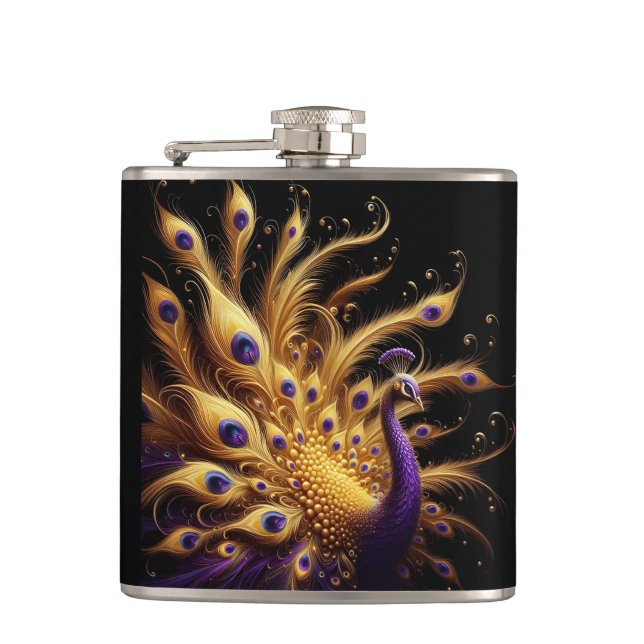 Regal Golden Peacock med Lila Plumage Fickplunta (Framsidan)