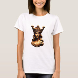 Regal Golden Queen Bust med Ornate Krona T Shirt
