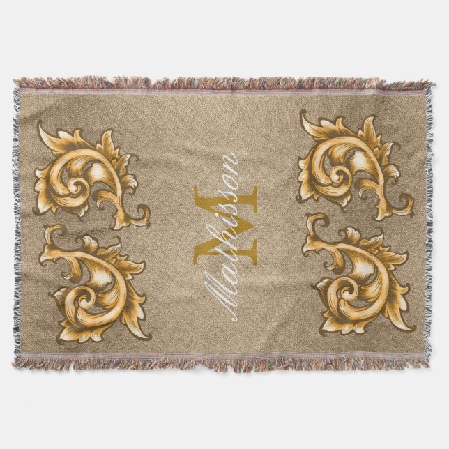 Regal Golden Scrolled Laurels - Family Namn Mysfilt (Framsidan)