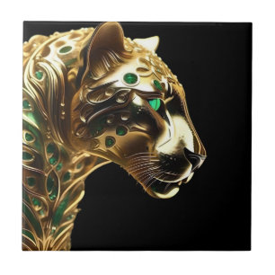 Regal Grace: Guld Jaguar med Emeralds Kakelplatta