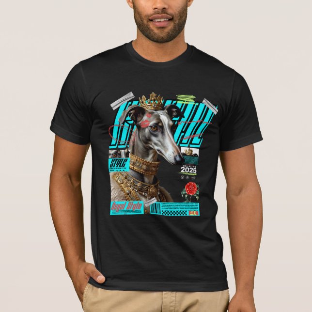 Regal Greyhound in Gold Crown T Shirt (Framsida)