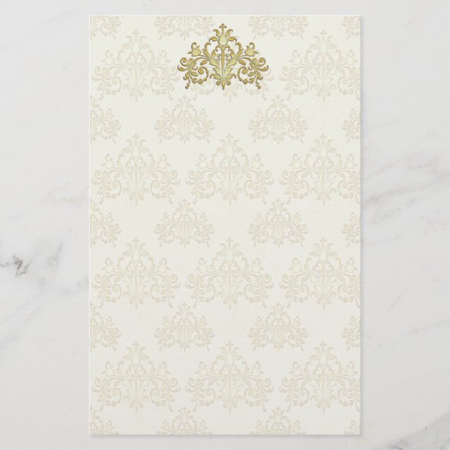 Regal Guld Damask Brevpapper (Framsida)