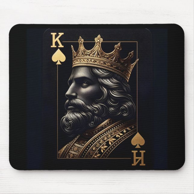 Regal Guld Kung i spaderna Mouse Pad - Snyggt Desk Musmatta (Framsidan)