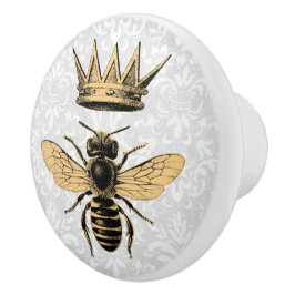 Regal Guld Queen Bee & Light Blue Filigree Knopp