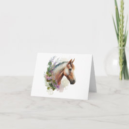 Regal häst med Flower WANSEBLANK Kort