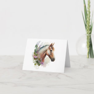 Regal häst med Flower WANSEBLANK Kort