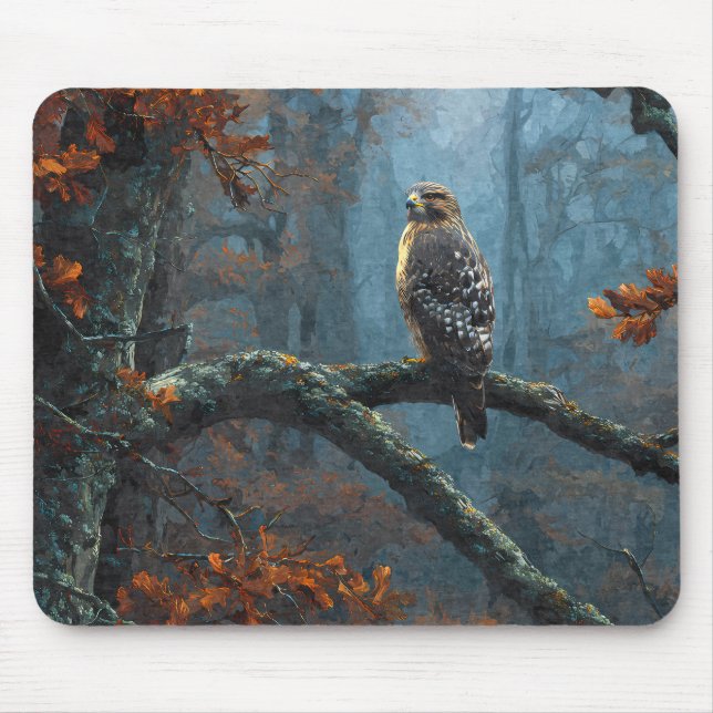 Regal Hawk Blue Forest Branch Mousepad Musmatta (Framsidan)