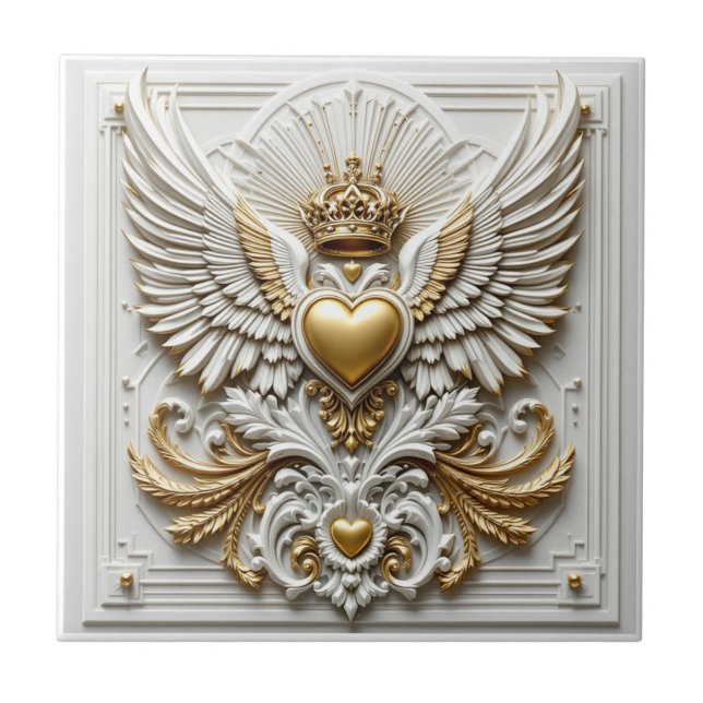 Regal Heart och Eagle Kakelplatta (Framsidan)