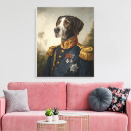 Regal Hund General Porträtt Anpassningsbar Digital Canvastryck