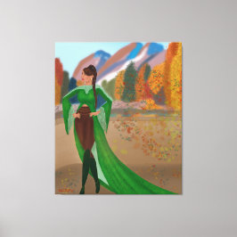 Regal i höst | Vacker Black Woman Canvastryck