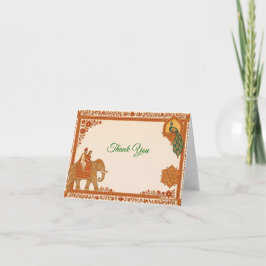 Regal Indian Wedding Thank You Card | Saffron&Gold Tack Kort