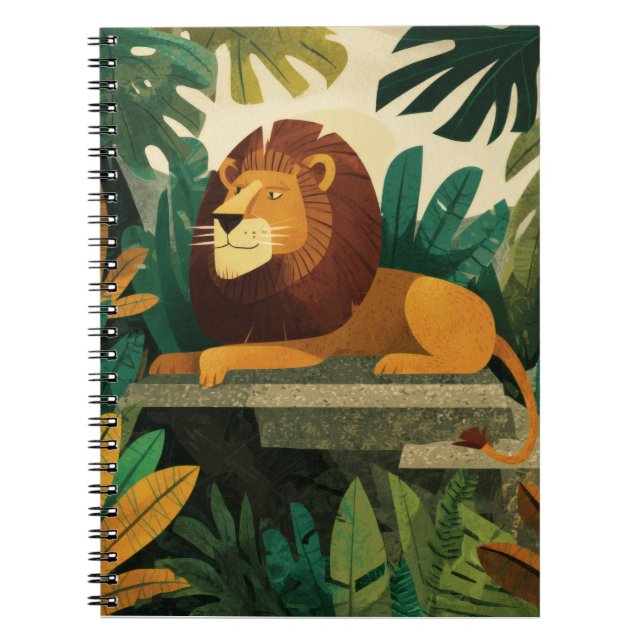 Regal Jungle Lejon Bold Löv-bärbar dator Anteckningsbok (Framsidan)