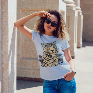 Regal Jungle Vild Queen Grått T Shirt
