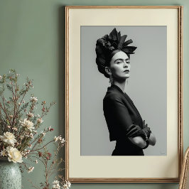 Regal Kahlo Monochrome Porträtt Poster