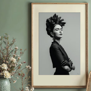 Regal Kahlo Monochrome Porträtt Poster