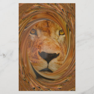 Regal Lejon Ansikte Whirl Artwork mönster art desi