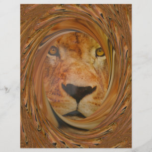 Regal Lejon Ansikte Whirl Artwork mönster art desi