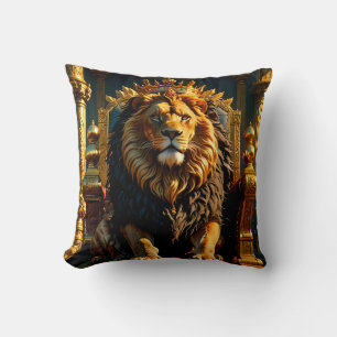 Regal Lejon Wearing i Krona Kudde