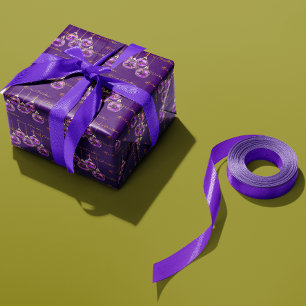 Regal Lila och Guld God jul lyx Presentpapper