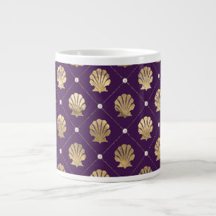 Regal Lila och Guld Snäcka Jumbo Mugg