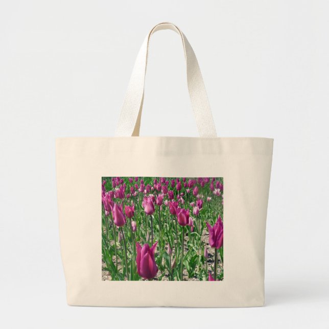 Regal Lila Tulips Jumbo Tygkasse (Framsidan)