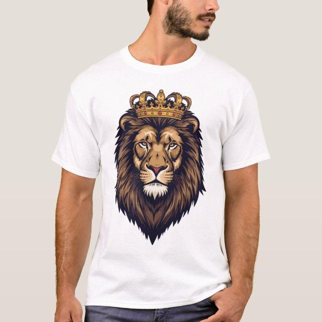 Regal Lion Crown Emblem T Shirt (Framsida)