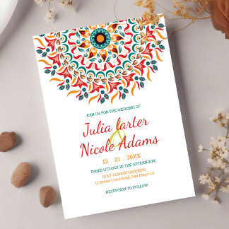 Regal Majestic Festival Elegance Mandala Bröllop Inbjudningar