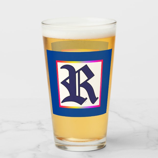 REGAL MONOGRAM INITIAL R Beer Glaskopp (Framsida fylld)