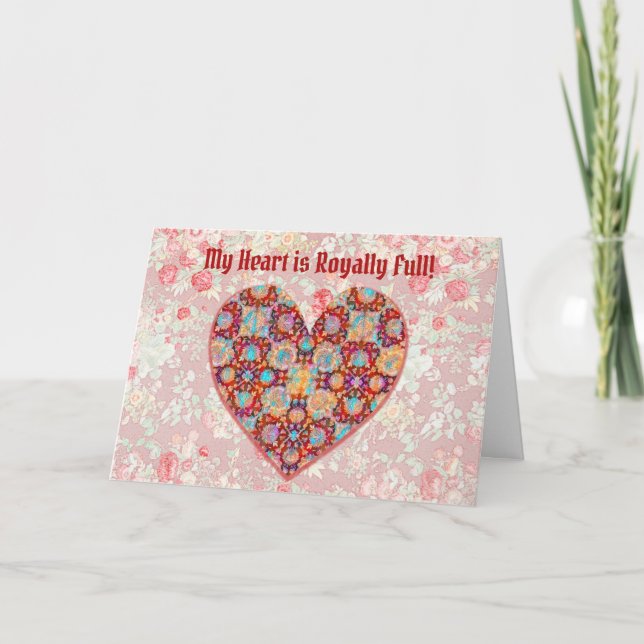 Regal Mönster Kärlek Heart Valentine Card Kort (Framsida)