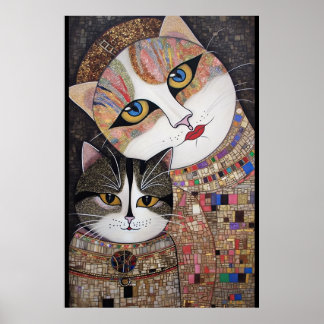 Regal Mosaic Kattdjur Gaze Poster