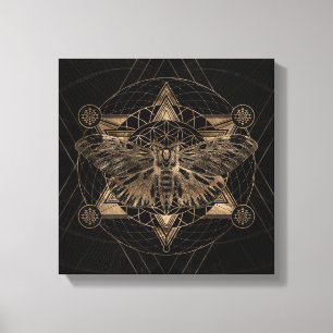 Regal mth in Helig Geometry - Black and Guld Canvastryck