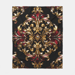Regal Noir Pattern | Gold Scrollwork & Crimson Fleecefilt