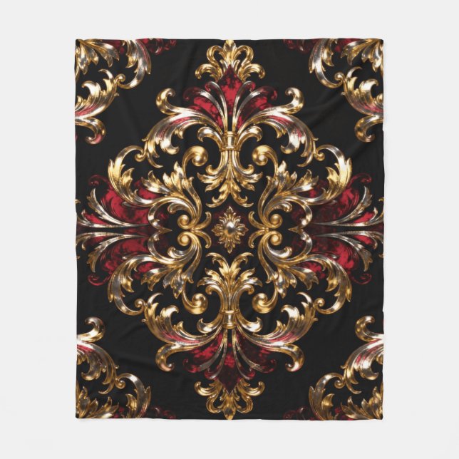 Regal Noir Pattern | Gold Scrollwork & Crimson Fleecefilt (Framsidan)