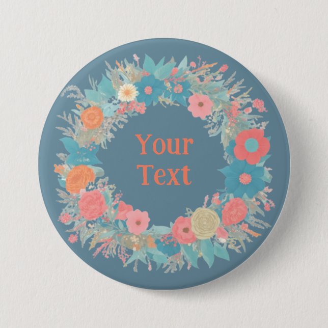 Regal Orange WIldblomme Wandele Lapel Brooch Knapp (Framsida)